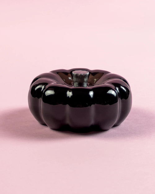 Glossy black resin specimen by momu. Mysterious dark archival fragment with a sleek, reflective finish.