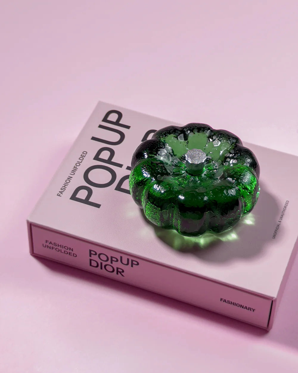 Wicked green resin specimen fragment from momu. Deep mystical green handcrafted art object.