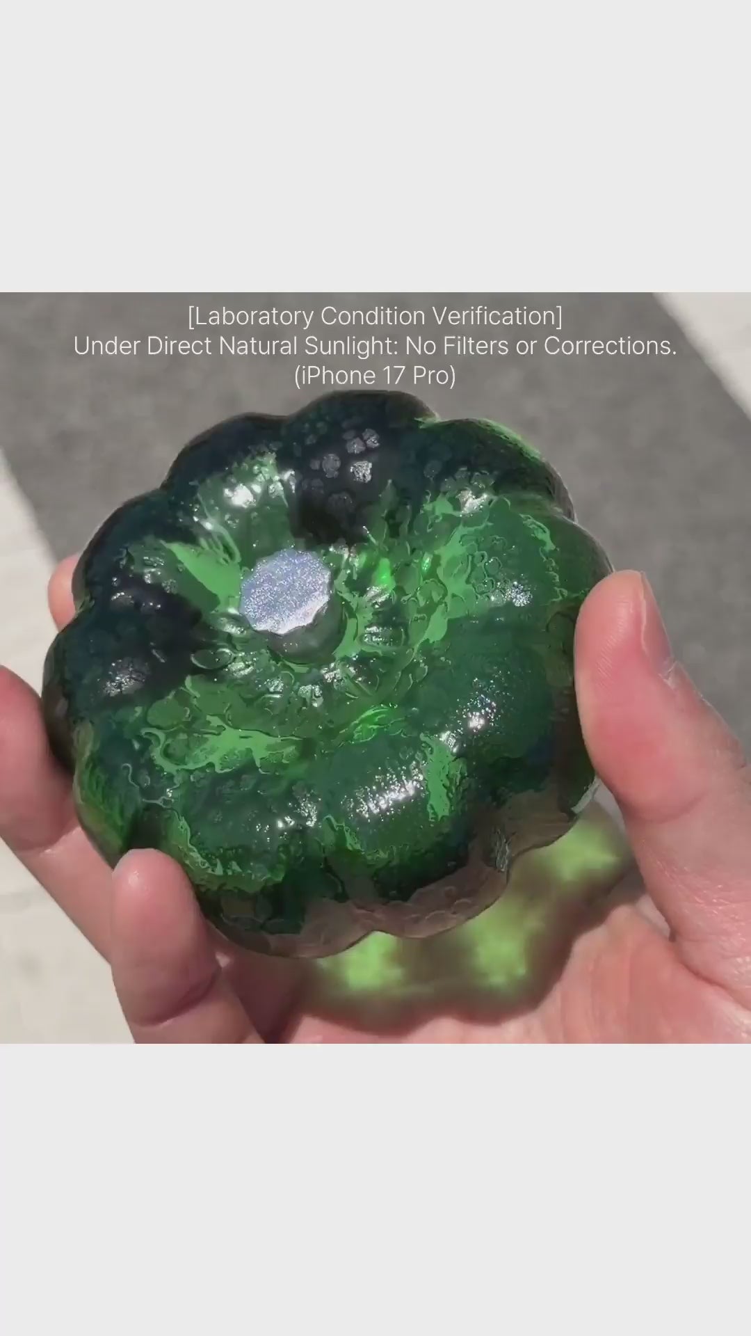 Wicked green resin specimen fragment from momu. Deep mystical green handcrafted art object.